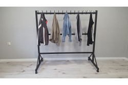 Wieszak do szatni na 4 kółkach - BIKON długość 160 cm wysokość 160 cm