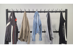 Wieszak do szatni na 4 kółkach - BIKON długość 160 cm wysokość 160 cm