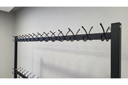 Wieszak do szatni na 4 kółkach - BIKON długość 160 cm wysokość 160 cm