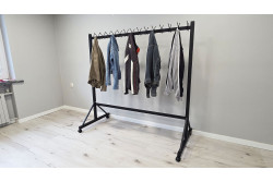 Wieszak do szatni na 4 kółkach - FABIOS długość 160 cm wysokość 160 cm