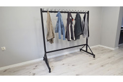 Wieszak do szatni na 4 kółkach - FABIOS długość 160 cm wysokość 160 cm