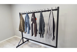 Wieszak do szatni na 4 kółkach - FABIOS długość 160 cm wysokość 160 cm