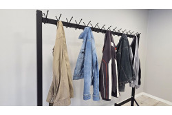 Wieszak do szatni na 4 kółkach - FABIOS długość 160 cm wysokość 160 cm