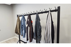 Wieszak do szatni na 4 kółkach - FABIOS długość 160 cm wysokość 160 cm